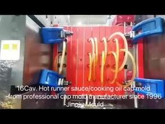 16 holte Flip Top Cap Mould PE materiaal trekring voor soja saus fles